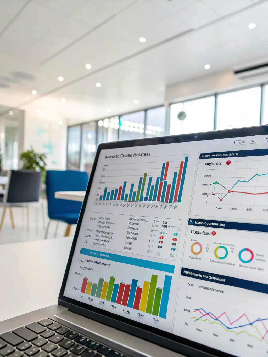 A dashboard displaying comprehensive financial analytics with interactive charts and graphs, illustrating the platform's data-driven insights.